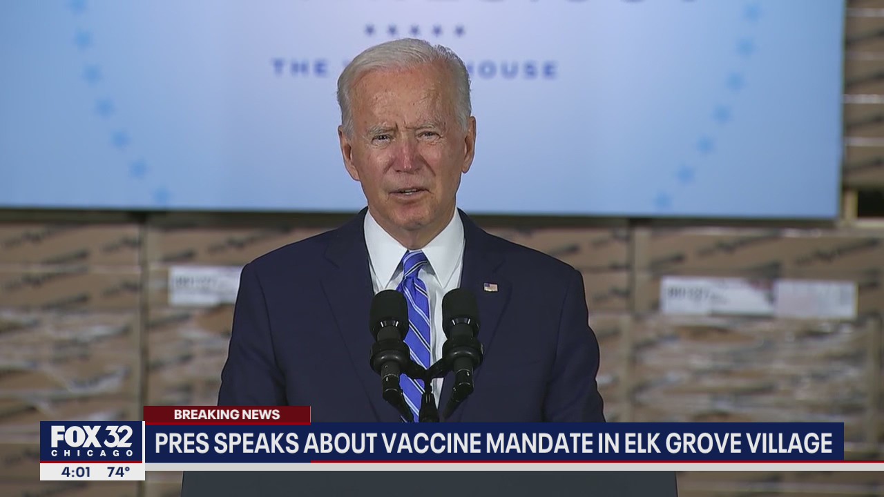 President Biden speaks about vaccine mandate in Elk Grove Village