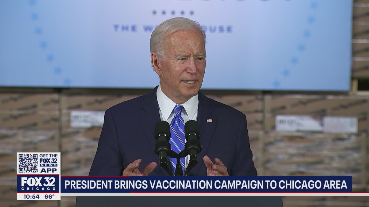 Biden brings vaccination campaign to Chicago area