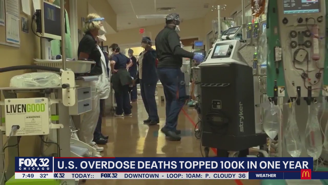 US overdose deaths topped 100,000 in a year for 1st time