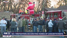 More than 60 firefighters decorating homes of cancer patients