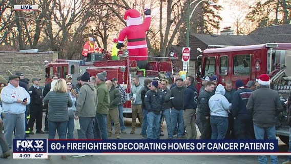 More than 60 firefighters decorating homes of cancer patients