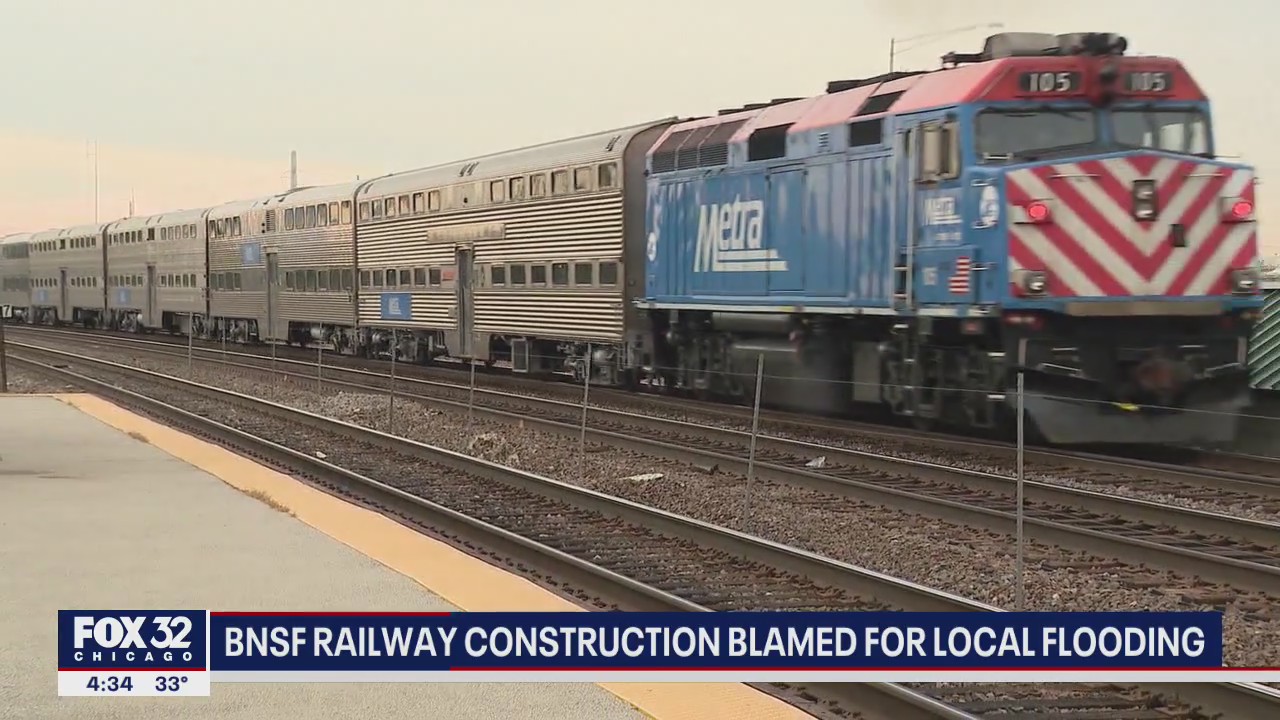 BNSF Railway construction blamed for suburban flooding