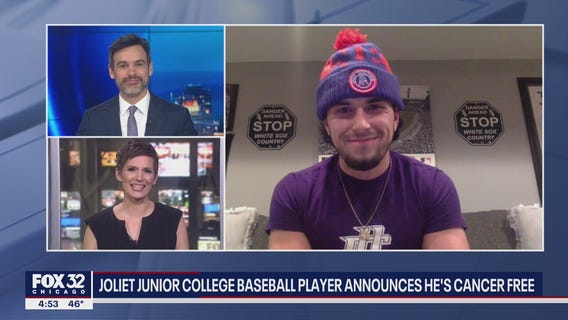 Joliet junior college baseball player announces he's cancer free