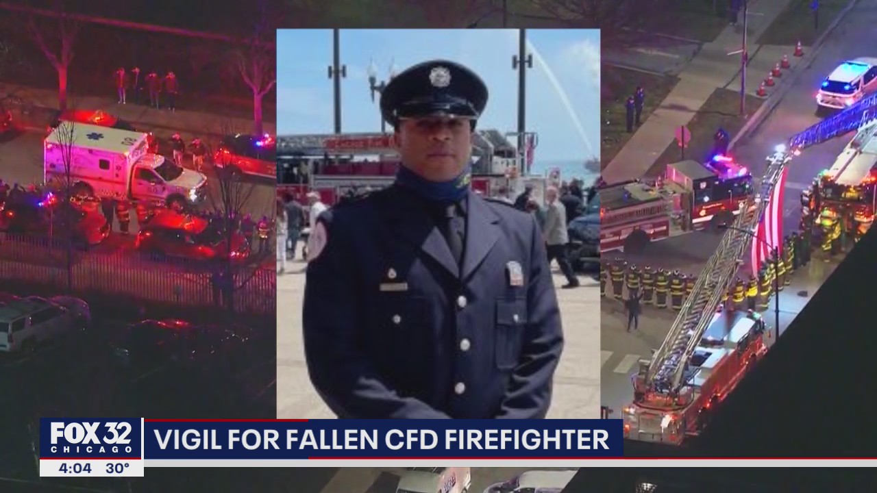 Vigil held for fallen Chicago firefighter