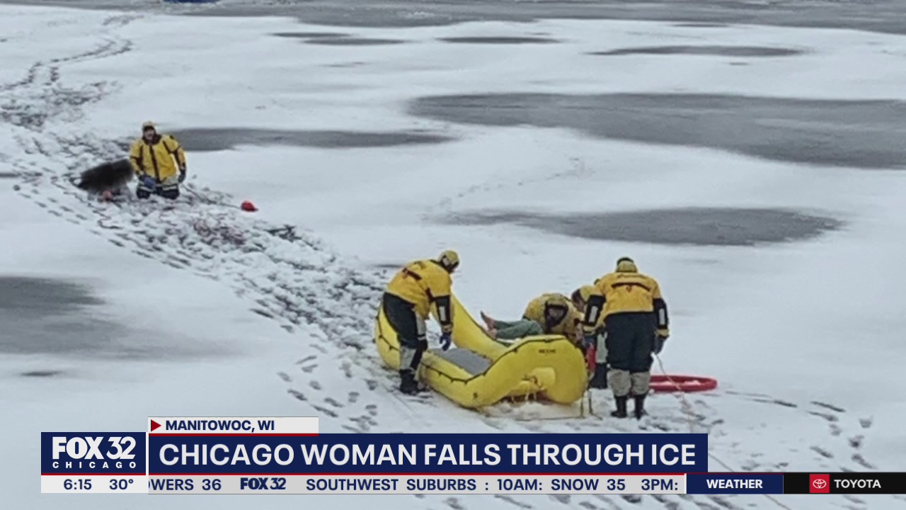 Chicago woman rescued after falling through ice in Wisconsin