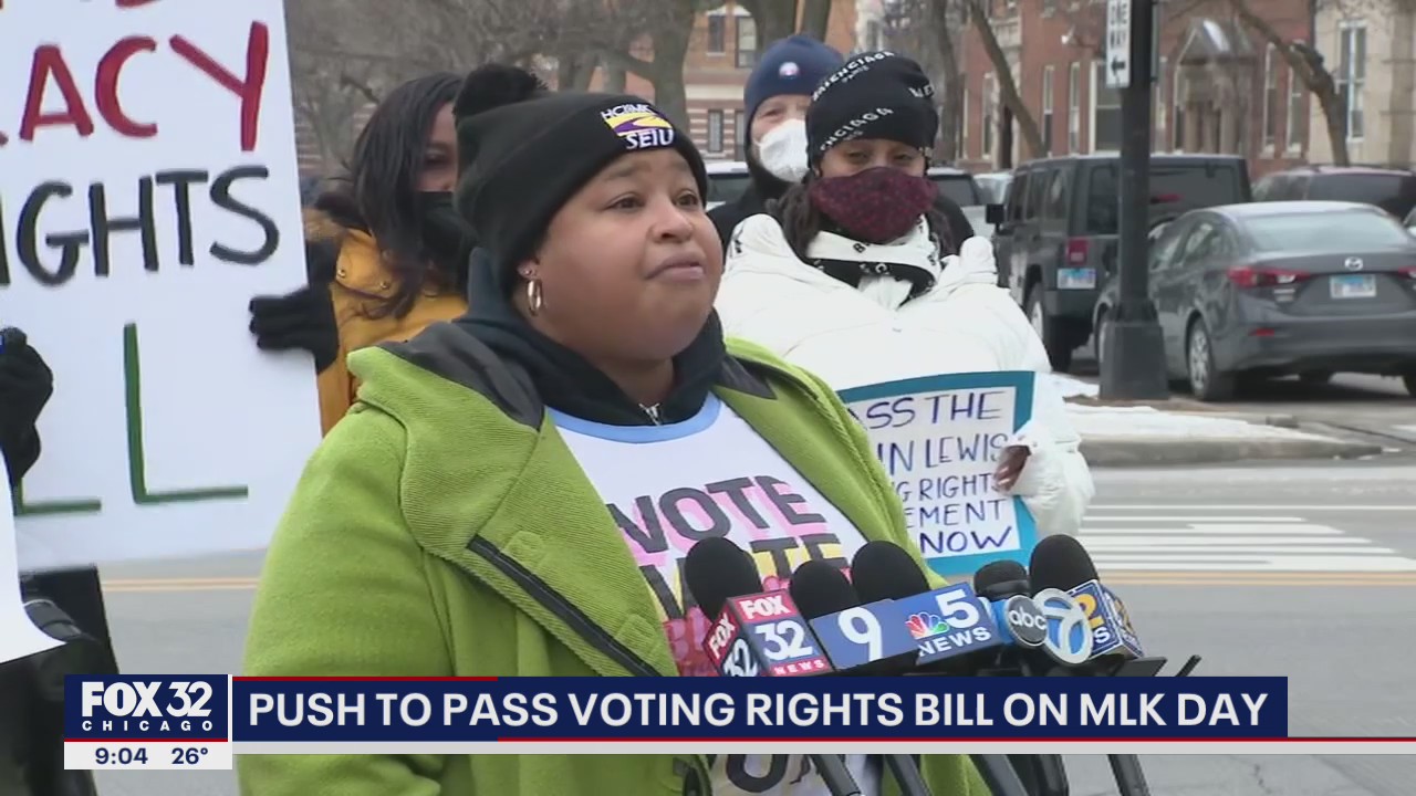 On MLK Day, Chicago demonstrators push for Congress to pass voting rights bill
