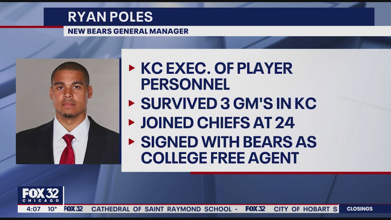 Chicago Bears name Ryan Poles as new general manager