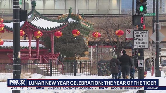 Chinatown decorated with red lanterns for the new year