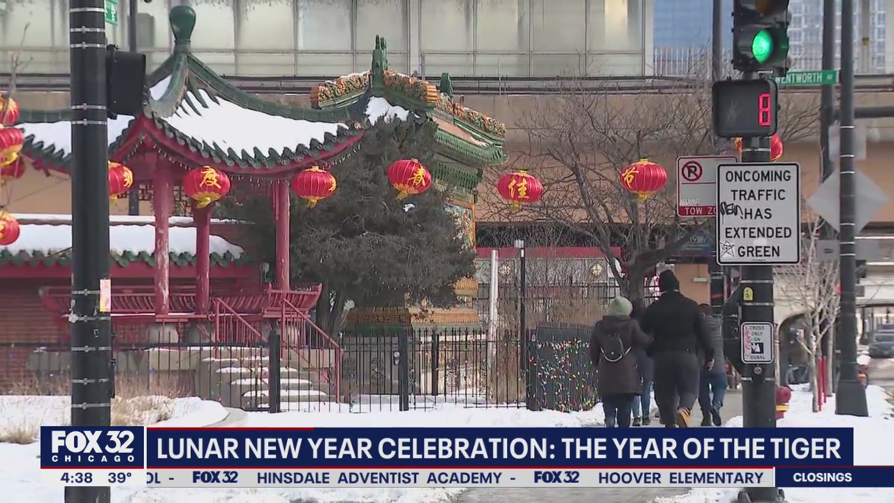 Chinatown decorated with red lanterns for the new year