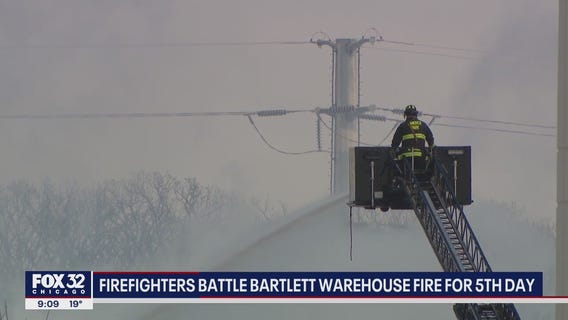 Bartlett firefighters battle warehouse blaze for 5th day