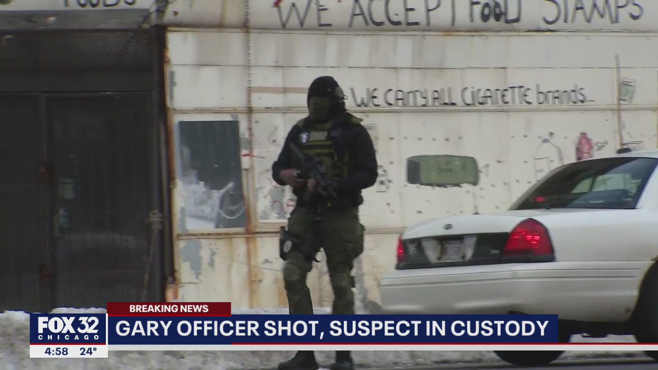Gary police officer shot, suspect in custody