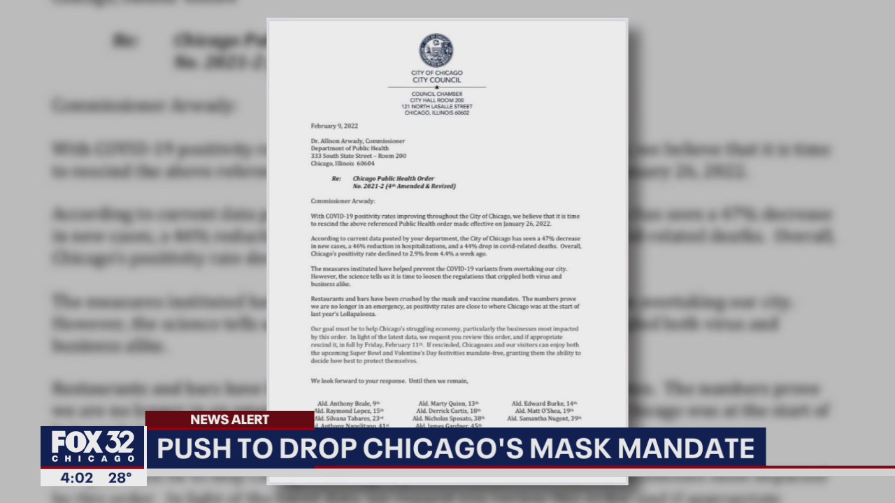 Chicago aldermen pushing top doc to drop mask mandate