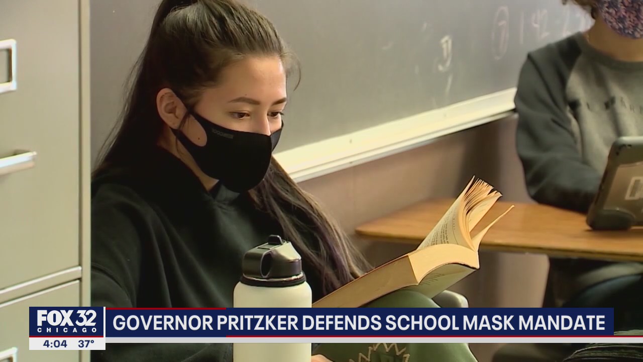 Illinois Gov. Pritzker defends school mask mandate