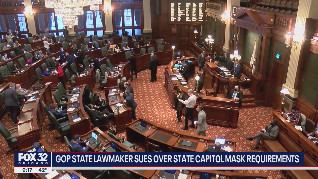 Illinois Republican lawmaker sues after he's barred from House floor for not wearing a mask