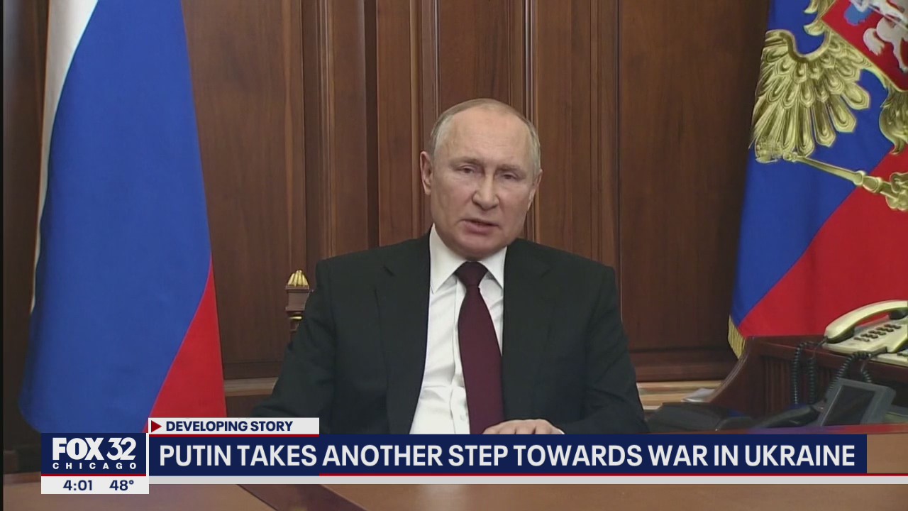 Russian President Vladimir Putin takes another step toward war with Ukraine