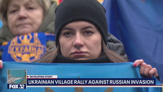 Ukrainian Village residents rally against Russia's invasion of their homeland