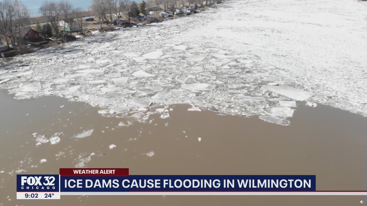 Ice dams cause flooding in Wilmington, Illinois