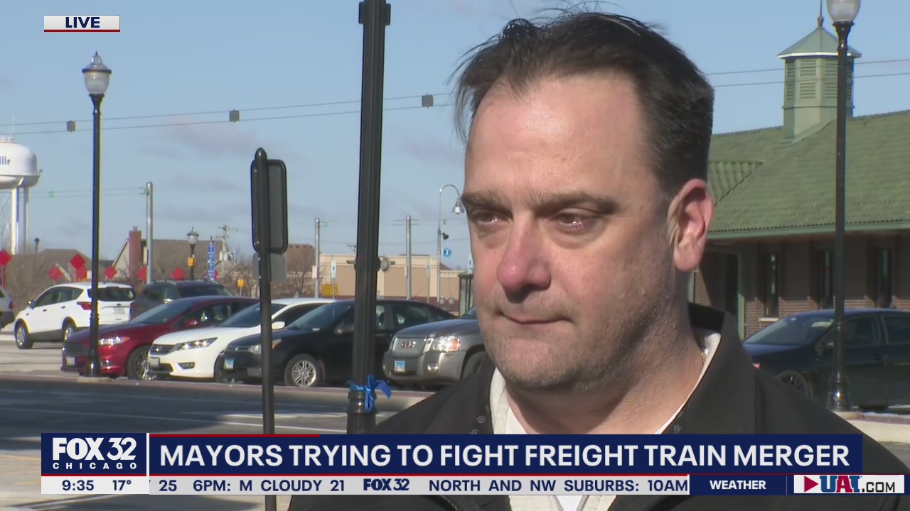 Major freight train merger faces opposition from suburban mayors | FOX ...