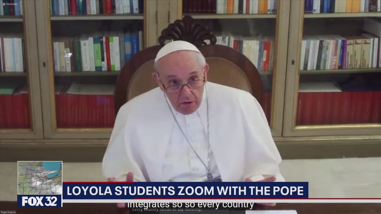 Pope Francis meets with Loyola Chicago students over Zoom