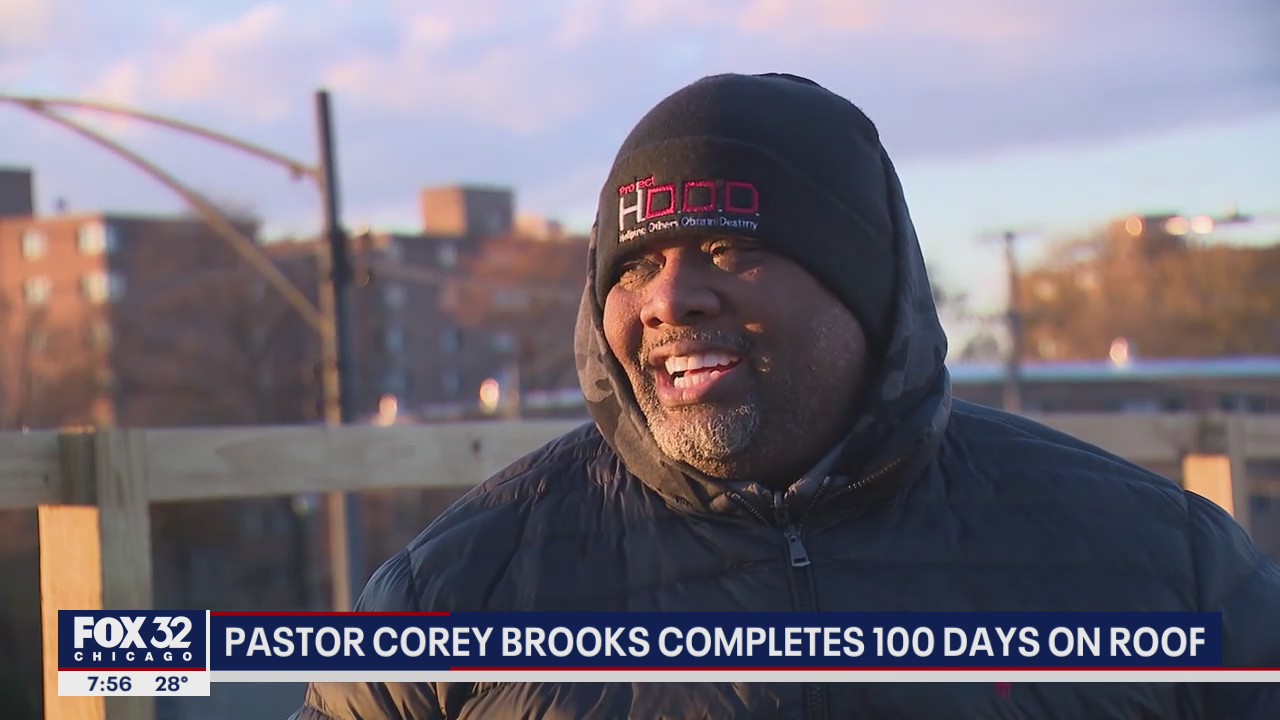 Pastor Corey Brooks completes 100-day stay on Chicago rooftop to raise money for Woodlawn community center