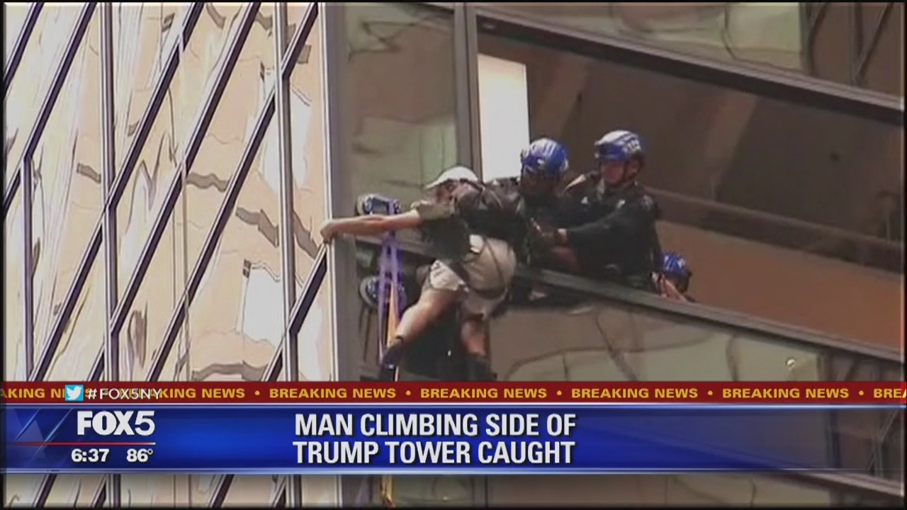 Trump Tower climber pulled inside