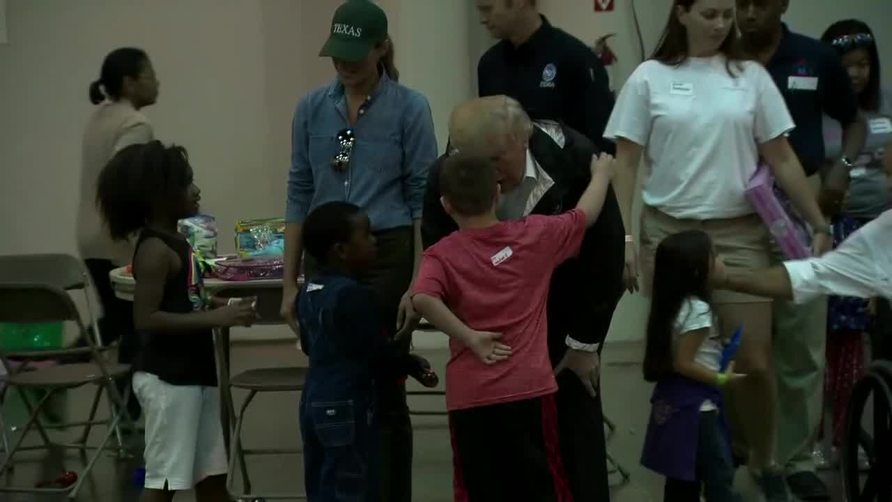 President Trump Visits Houston Storm Shelter