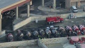 Multiple cement trucks burned in overnight fire