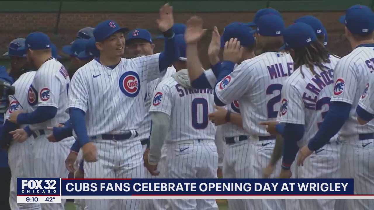 Cubs fans celebrate opening day at Wrigley