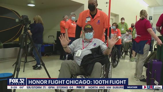 Dozens of veterans board the 100th voyage of Honor Flight Chicago