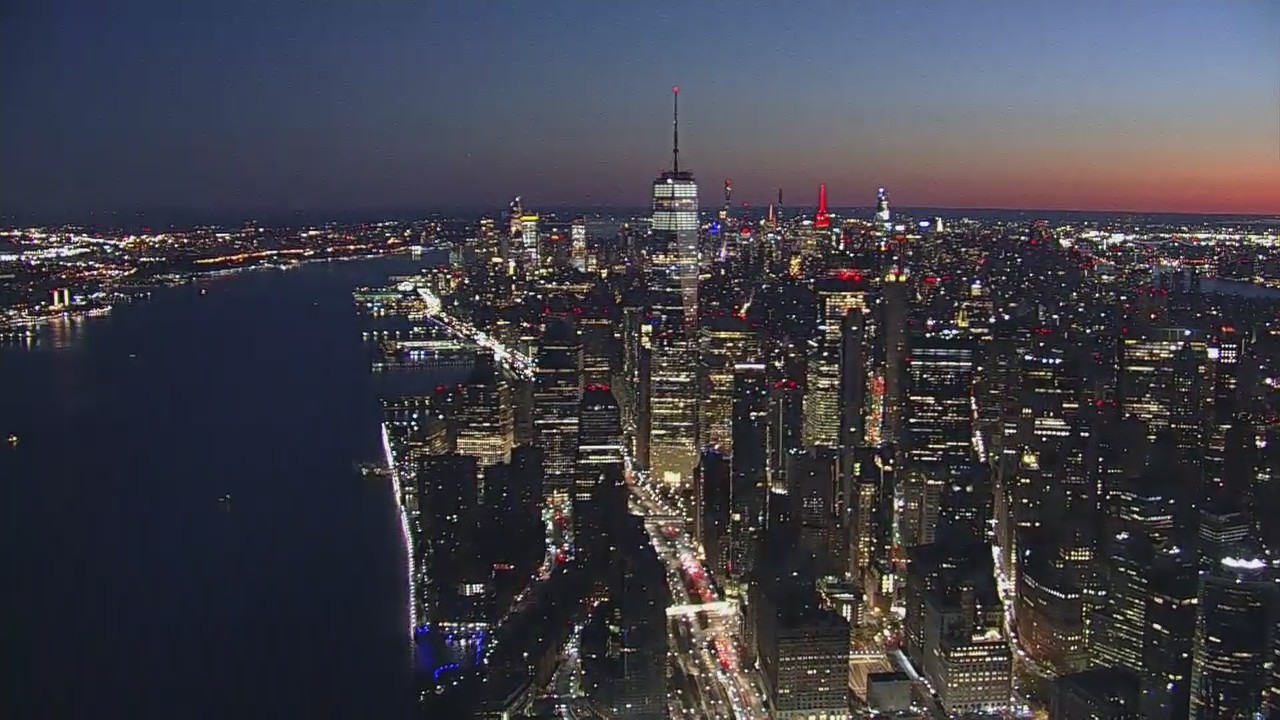 Peaceful hour before sunrise over NYC