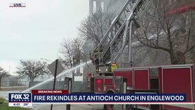 Fire rekindles at historic Englewood church