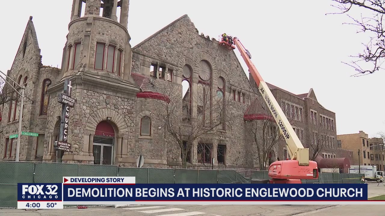 Demolition begins at historic Englewood church destroyed in fire