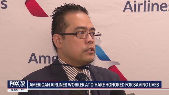 American Airlines worker at O'Hare honored for saving lives