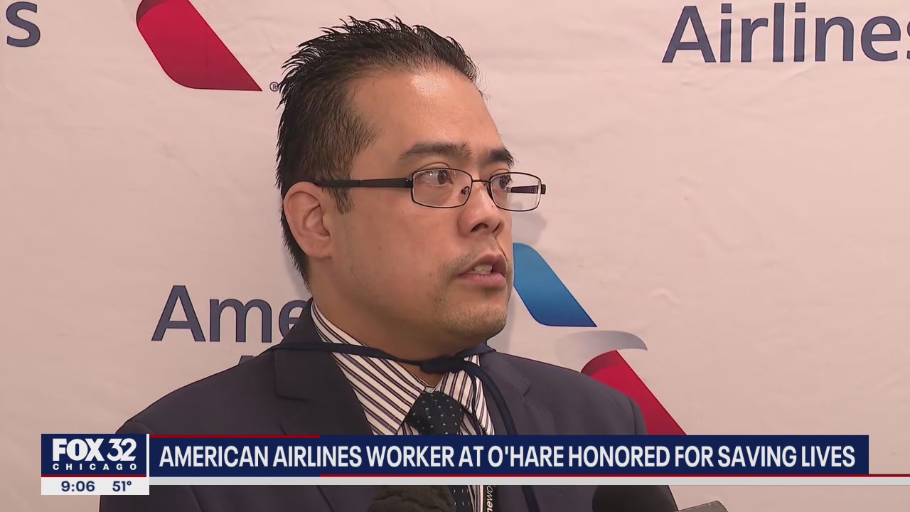 American Airlines worker at O'Hare honored for saving lives