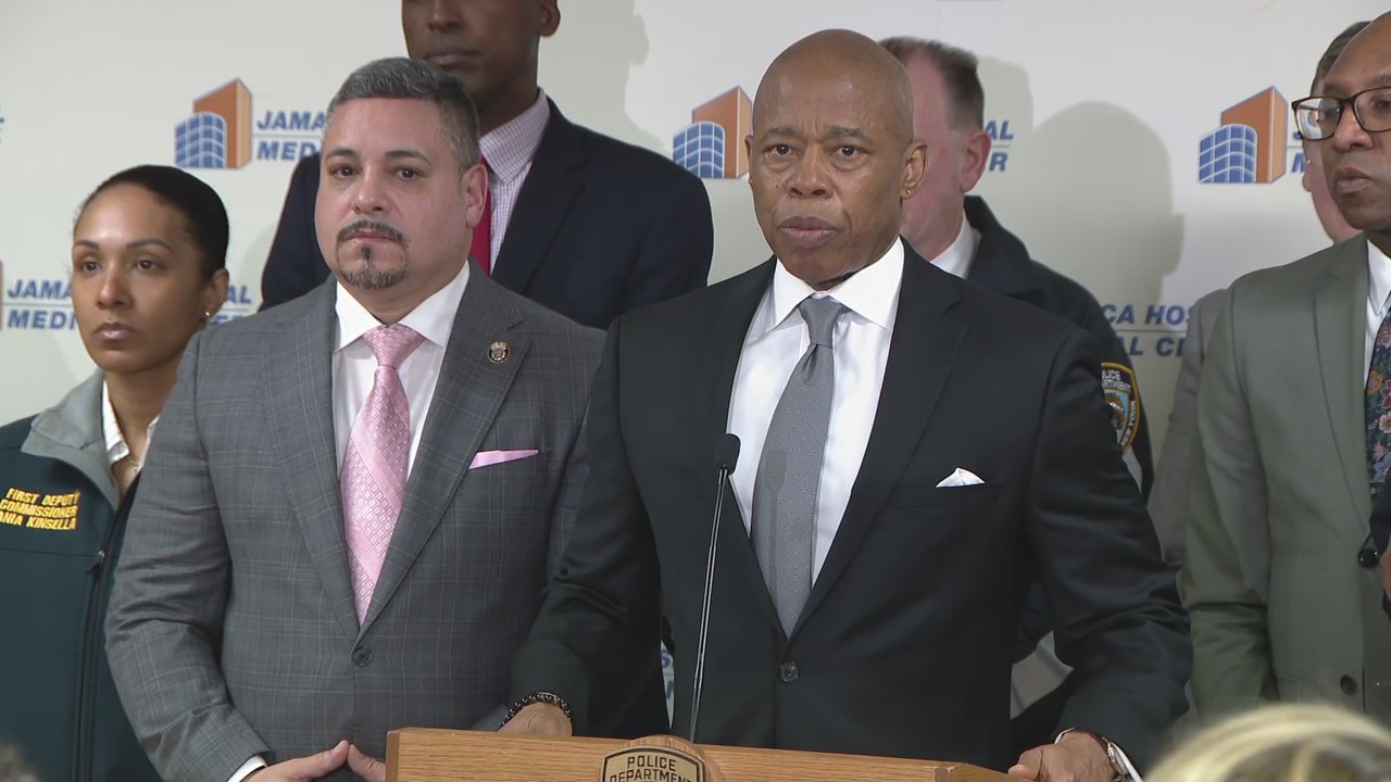 NYPD press conference after officer shot