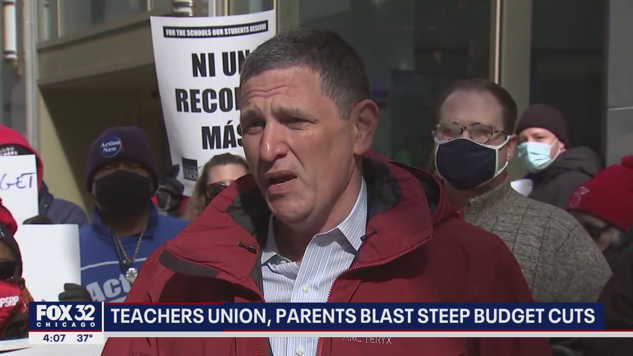 Chicago Teachers Union protesting CPS budget cuts
