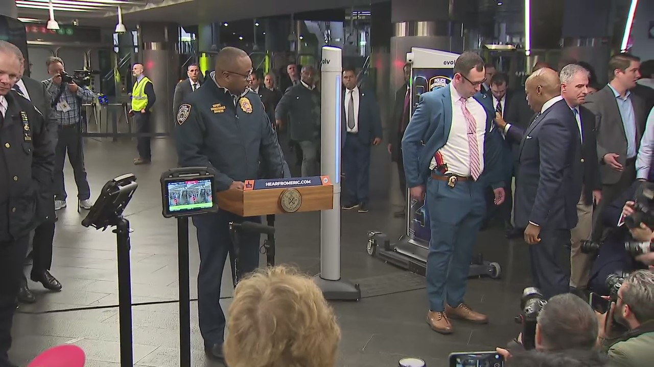 NYPD, Mayor Adams demonstrate the use of gun detectors