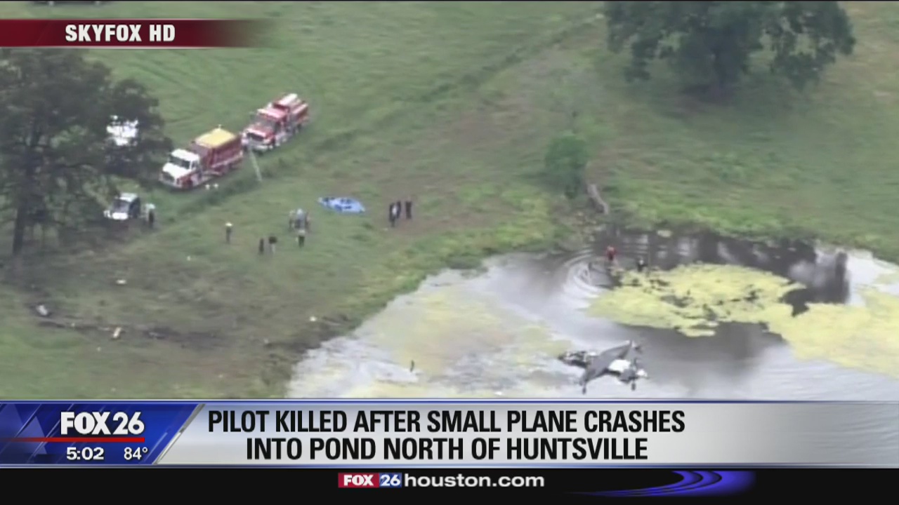 Pilot dies when plane crashes into pond