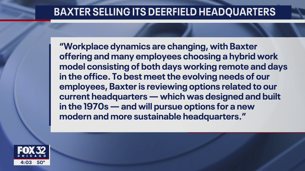 Baxter selling Deerfield headquarters amid increase in remote work