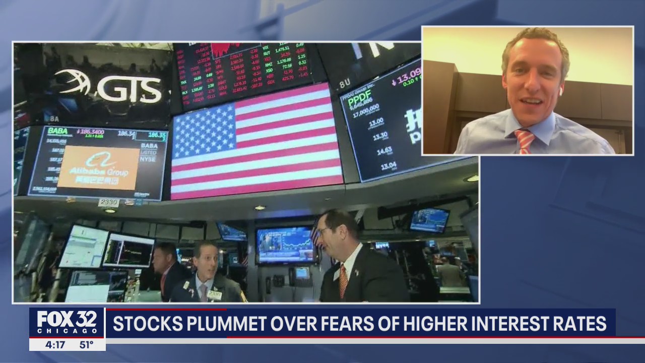 Stocks plummet over fears of higher interest rates
