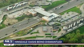 Hinsdale Tollway Oasis being dismantled