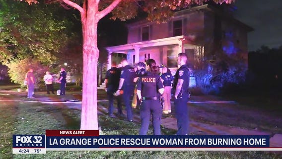La Grange fire: Police rescue woman from burning home
