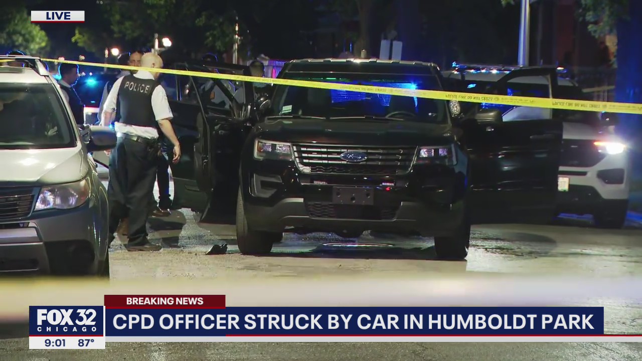 Chicago cop struck by vehicle during traffic stop
