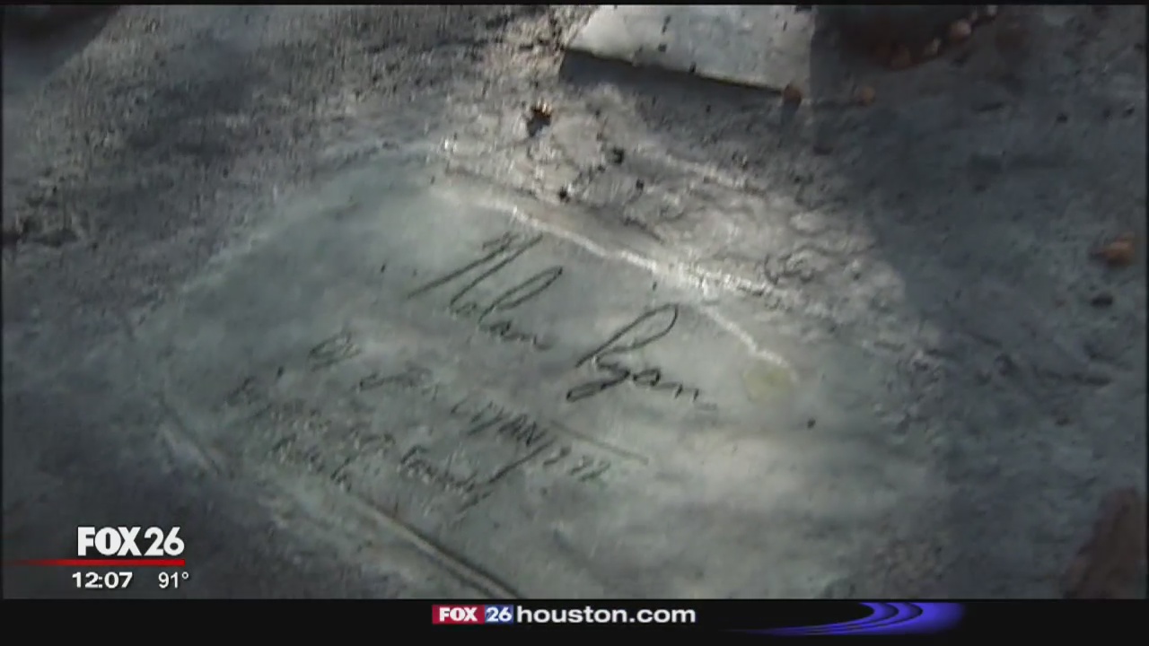Statue of Nolan Ryan under repair