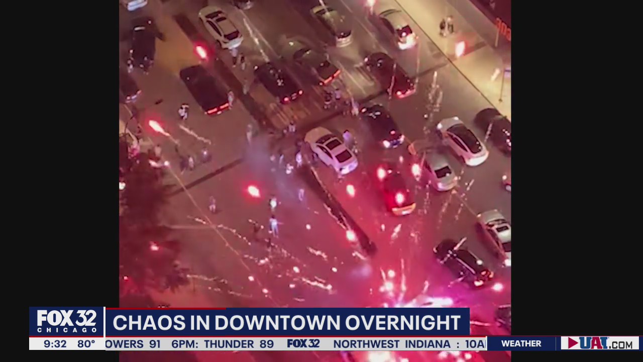 Fireworks, donuts and chaos erupt overnight in the Loop