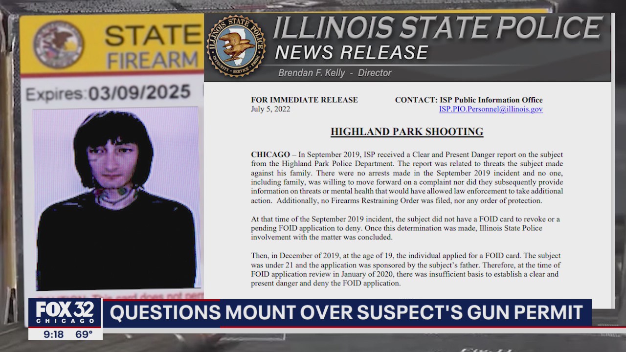 Questions mount over suspected Highland Park gunman's firearm permit