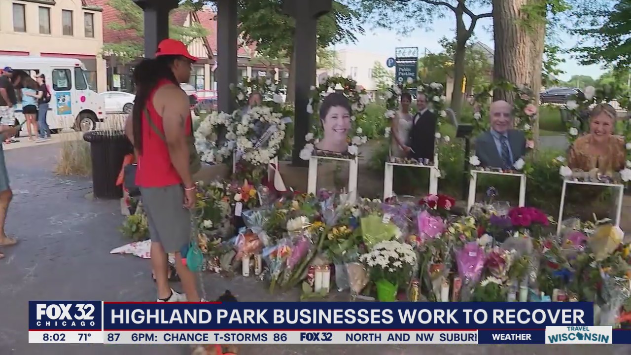 Highland Park businesses to reopen this morning with moment of silence to honor victims