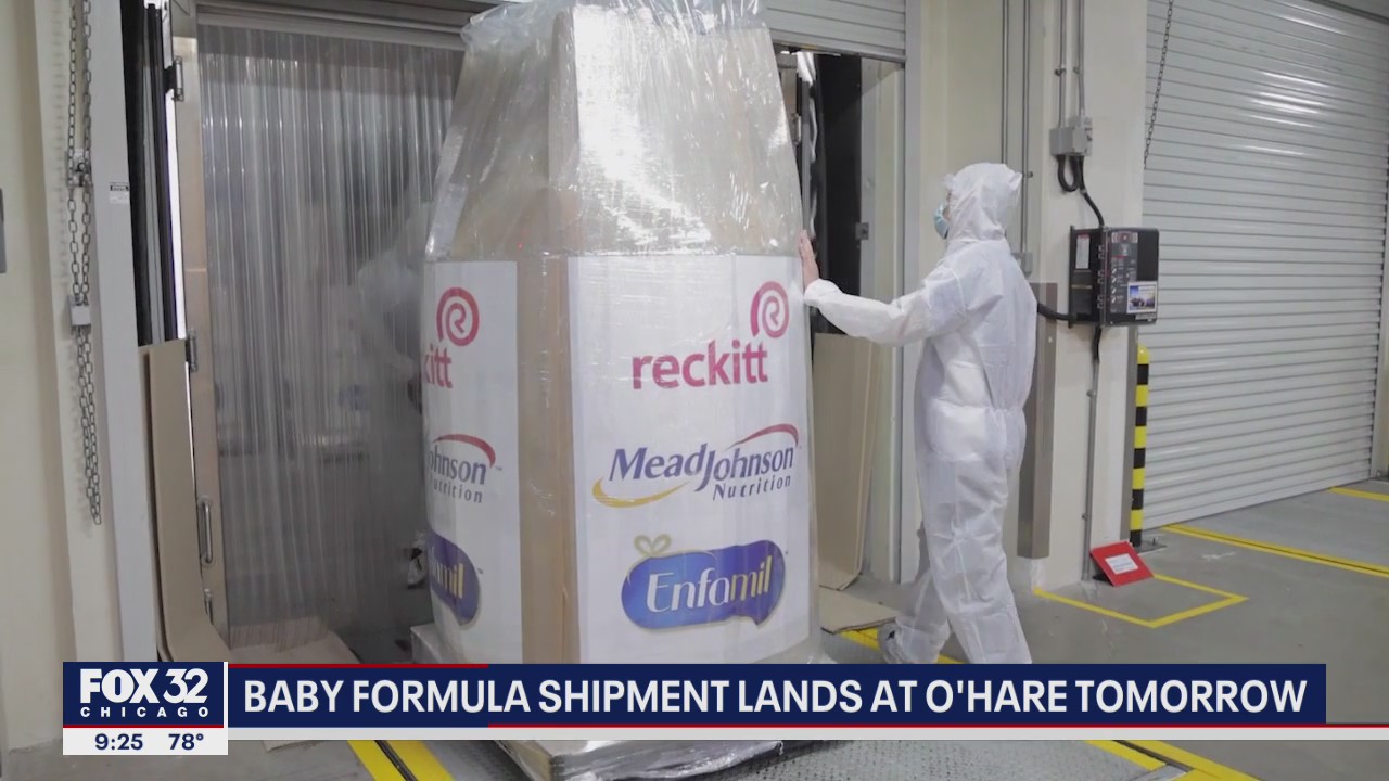 Baby formula shipment lands at O'Hare Airport Wednesday
