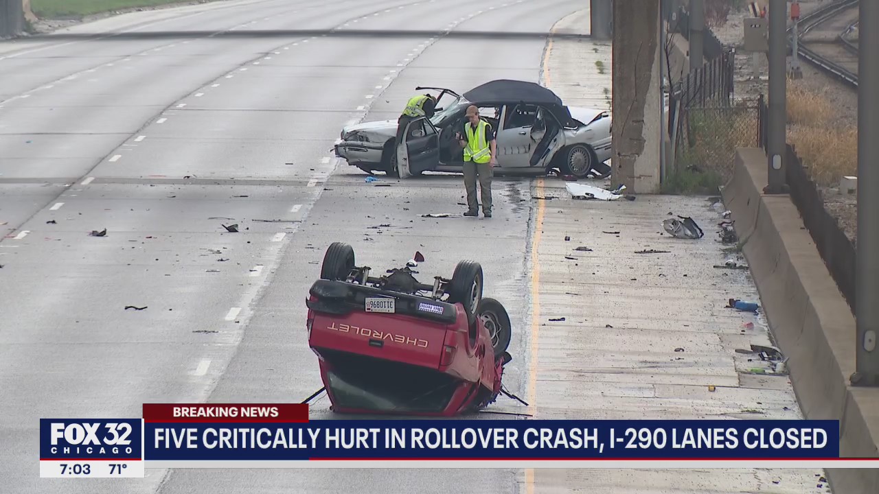 5 hurt in rollover crash; I-290 lanes closed | FOX 32 Chicago