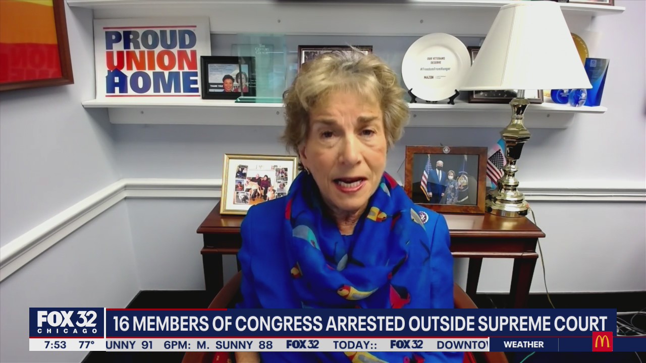 Rep. Jan Schakowsky talks about being arrested at abortions right protest